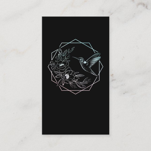 Hummingbird Flower Birding Nature Bird Lover Business Card (Front)
