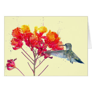 Hummingbird Flower Card