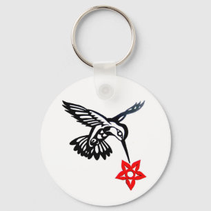 Hummingbird & Flower Edited.jpg Key Ring