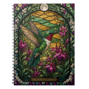 Hummingbird Flower Garden Illumina Stained Glass Notebook