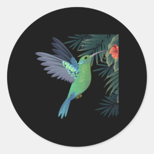 Hummingbird Flower Tree Bird Classic Round Sticker