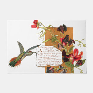 Hummingbird Flowers Bermuda Island Floral Poem Doormat