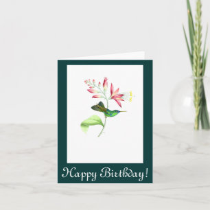 Hummingbird Flowers Birthday Card