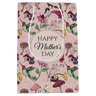 Hummingbird & Flowers Mothers Day Photo Medium Gift Bag