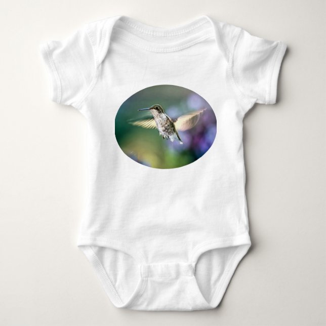 Hummingbird Flying Baby Bodysuit (Front)