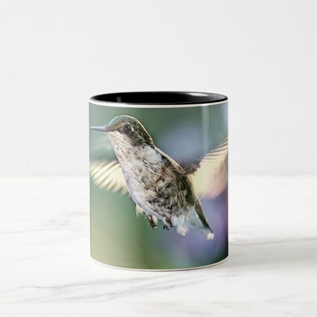 Hummingbird Flying Two-Tone Coffee Mug (Center)