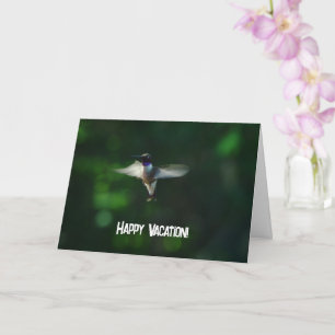 Hummingbird Flying Vacation Wishes Card