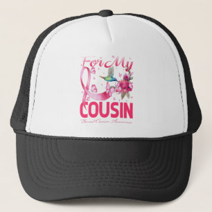 Hummingbird For My Cousin Breast Cancer Awareness Trucker Hat