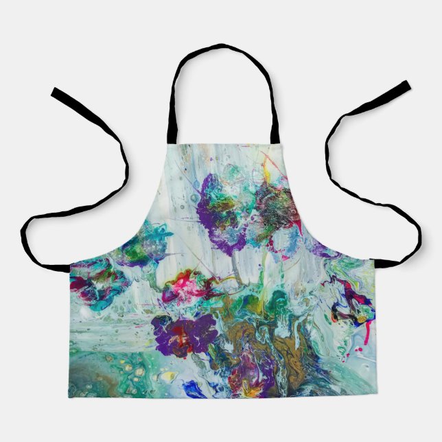 Hummingbird garden abstract painting  apron (Front)