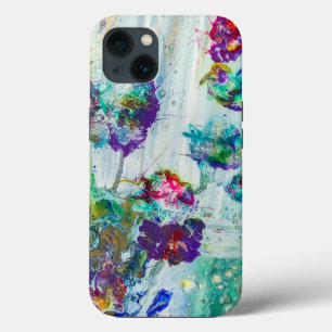 Hummingbird garden abstract painting  iPhone 13 case