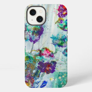 Hummingbird garden abstract painting iPhone 13 case