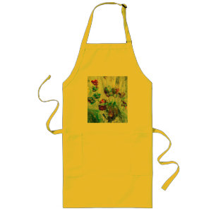 Hummingbird garden abstract painting  long apron