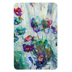 Hummingbird garden abstract painting magnet