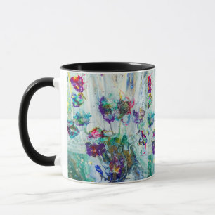Hummingbird garden abstract painting  mug