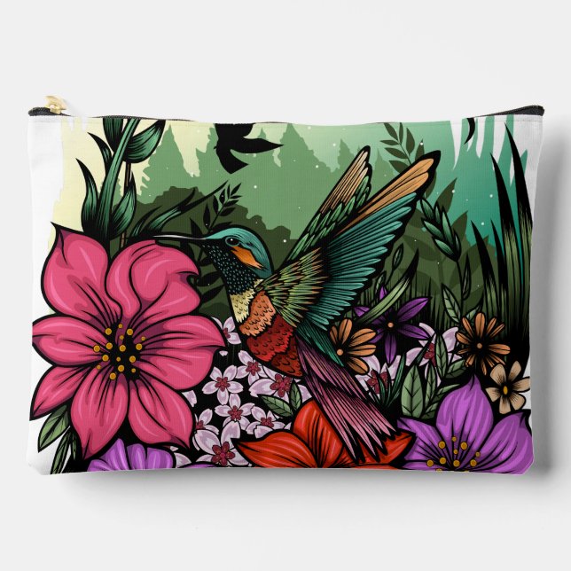 Hummingbird Garden Accessory Pouch (Front)
