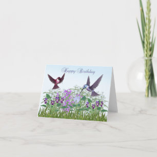 Hummingbird Garden Birthday Card