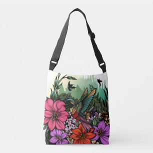 Hummingbird Garden Crossbody Bag