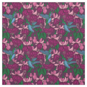 Hummingbird garden fabric