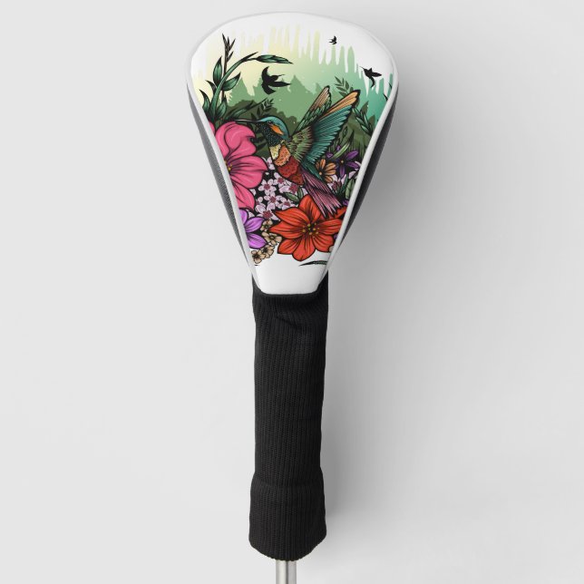 Hummingbird Garden Golf Head Cover (Front)