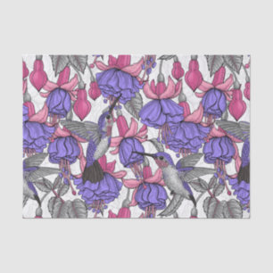 Hummingbird garden in melrose and pink tissue paper