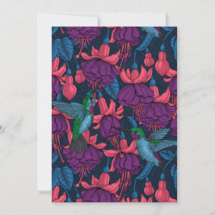 Hummingbird garden in purple and blue