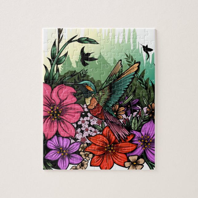 Hummingbird Garden Jigsaw Puzzle (Vertical)