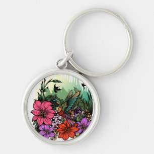 Hummingbird Garden Key Ring