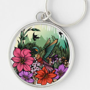 Hummingbird Garden Key Ring
