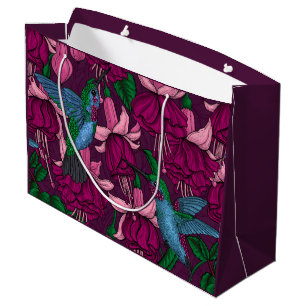 Hummingbird garden large gift bag