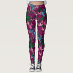 Hummingbird garden leggings<br><div class="desc">Vector seamless pattern with hand drawn fuchsia flowers and hummingbirds</div>