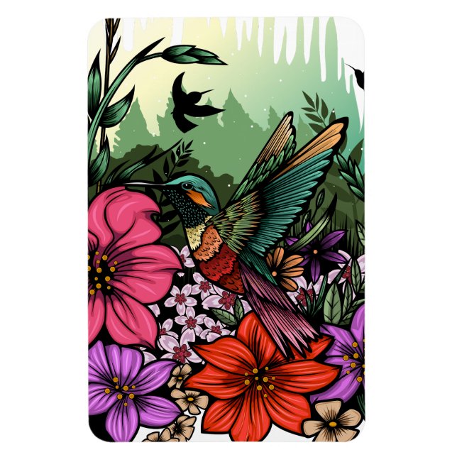 Hummingbird Garden Magnet (Vertical)
