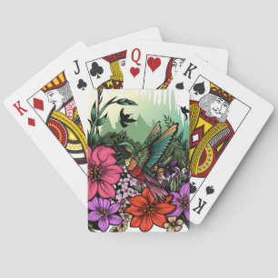 Hummingbird Garden Playing Cards