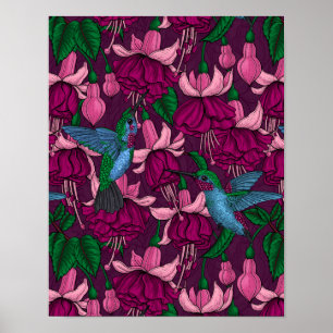 Hummingbird garden poster