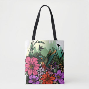 Hummingbird Garden Tote Bag