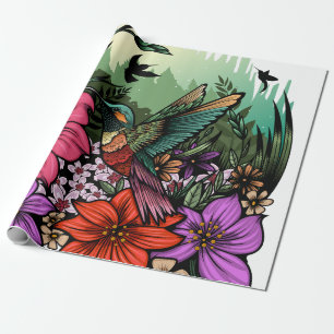 Hummingbird Garden Wrapping Paper