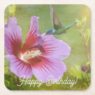 Hummingbird Gathering Nectar Paper Coasters