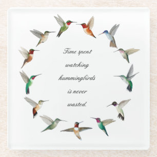 Hummingbird glass coaster