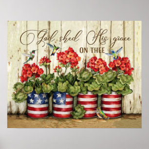 Hummingbird God Shed His Grace Housewarming Gifts Poster