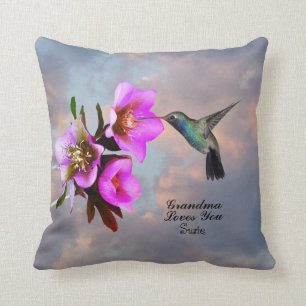 HUMMINGBIRD-GRANDMA LOVES YOU CUSHION