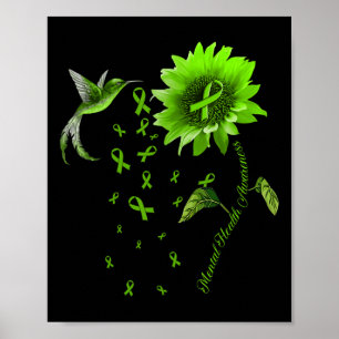 Hummingbird Green Ribbon Mental Health Awareness Poster