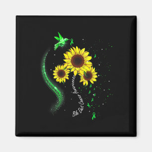 Hummingbird Green Sunflower Bile Duct Cancer Aware Magnet