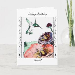 Hummingbird Happy Birthday Card