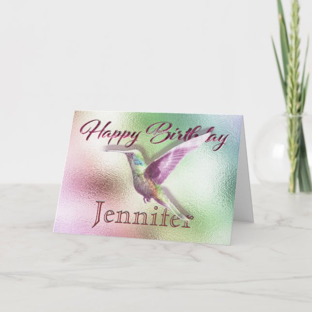 Hummingbird Happy Birthday Card (Front)
