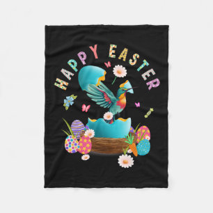 Hummingbird Happy Easter Egg Hunting Easter Day Hu Fleece Blanket