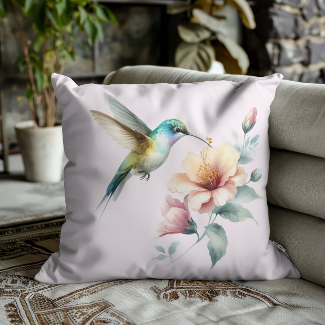 Hummingbird Harmony with Elegant Hibiscus Cushion (Creator Uploaded)