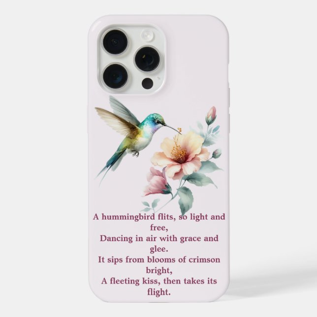 Hummingbird Harmony with Elegant Hibiscus iPhone Case (Back)
