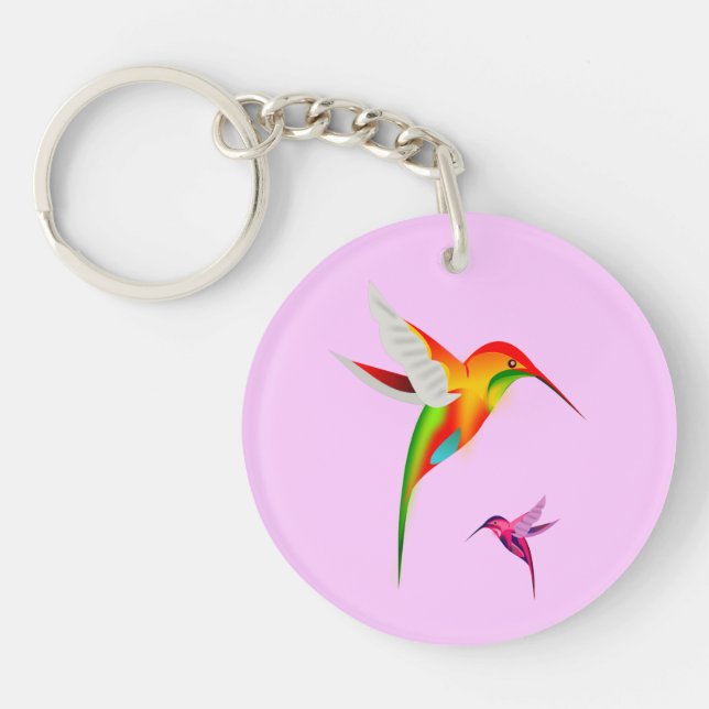 Hummingbird Haven Round Key Chain (Front)