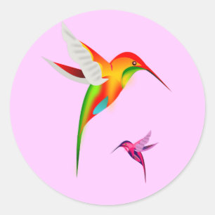 Hummingbird Haven Round Stickers