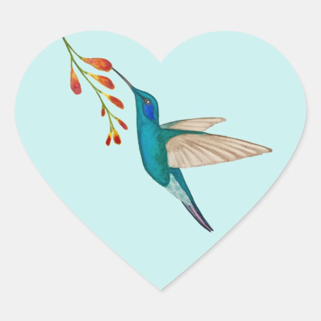 Hummingbird Heart Sticker (Front)