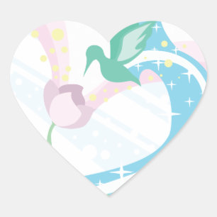 Hummingbird Heart Sticker